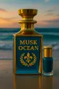 Sunset Perfume Bottles by the Sea.webp