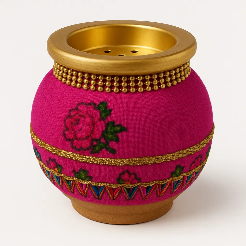 Ornate Incense Burner with Floral Embroidery.webp