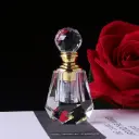 Elegant Crystal Attar Bottle – Gold Accent 