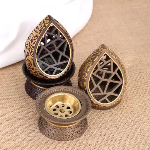 Royal Dome Incense Bakhoor Burner with Arabic Calligraphy – Elegant Islamic Home Decor & Gift