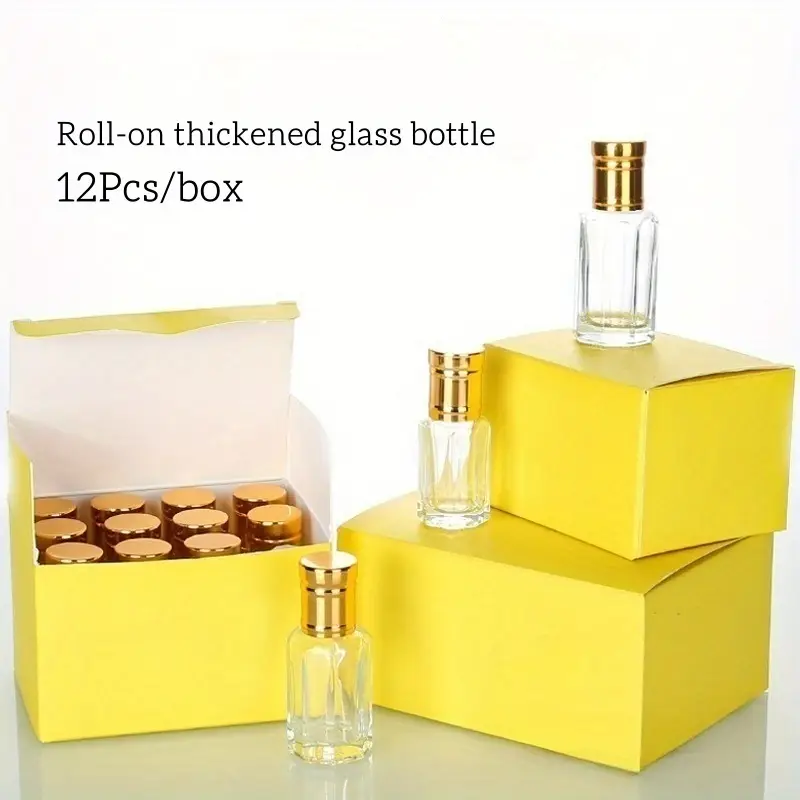 Golden Roller Ball Glass Bottle 